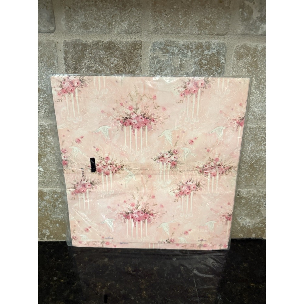 Vintage Hallmark Pink Wedding Gift Wrap 2 Sheets Sealed NOS 20 X 28" - Picture 2 of 2